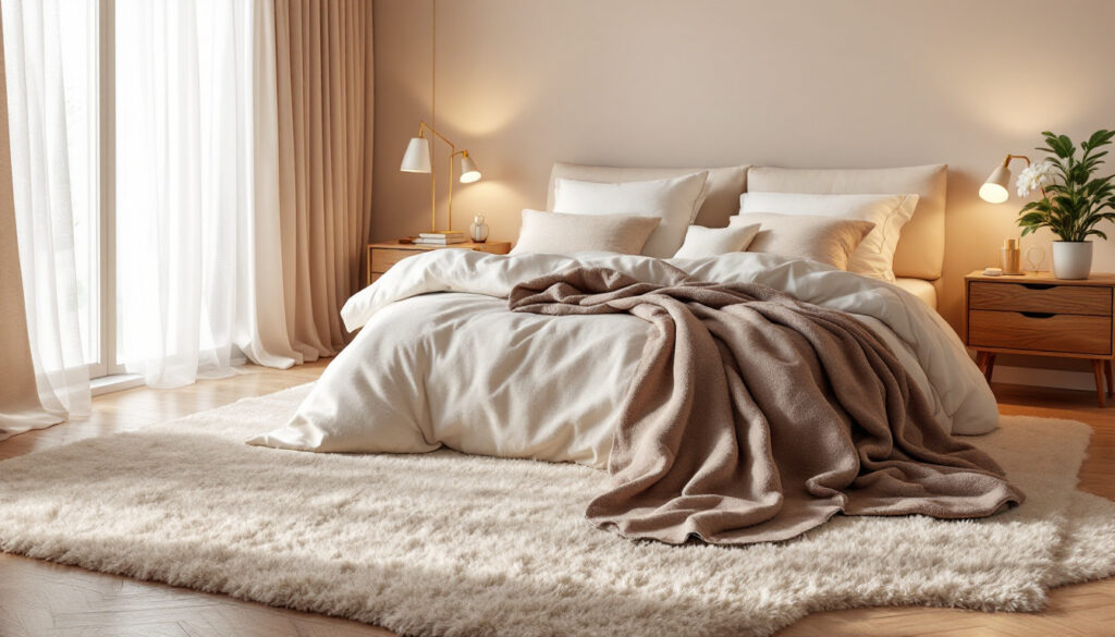 découvrez comment un tapis beige peut transformer votre chambre en un espace apaisant et chaleureux. optez pour une décoration élégante et confortable qui invite à la détente.